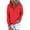 Red, variant on Cmfcve Women's Athletic Hoodies Casual Solid Color Button Up Hooded Sweatshirt Long Sleeve Drawstring Fall Winter Track Jackets