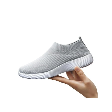 

UKAP Womens Comfort Elastic Sock Slip On Walking Lightweight Non-Slip Sports Shoes