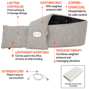 Sharper Image Calming Heat Massaging Neck Wrap, Relaxing Vibrations, Gray