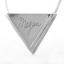 Personalized Engraved Handmade Triangle Name Necklace
