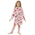 thumbnail image 6 of FORMRS Niños Bathrobe Unisex Hooded Robe Soft Plush Pajamas Sleepwear, Size 2-3T, Pink Floral, 6 of 7