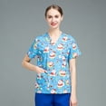 thumbnail image 4 of Ropa quirúrgica estampada, traje dividido de manga corta, ropa de mano para cepillo de médico, ropa de trabajo de verano de algodón fino para quirófano quirúrgico, 4 of 5