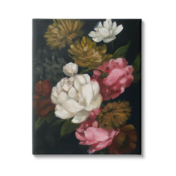 Stupell Industries Peony Flower Arrangement Botanical & Floral Painting Gallery Wrapped Canvas Art Print Wall Art, 16 x 20
