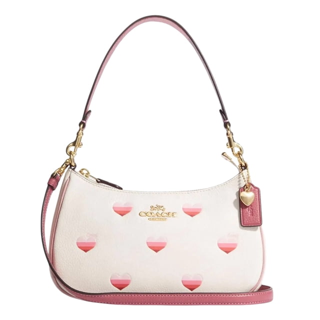 Bolsa Crossbody Coach Teri Blanca con Corazones