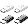 thumbnail image 1 of Adaptador micro USB a USB C (paquete de 4), conector de carga rápida USB C compatible con iPhone 15 Pro Plus., 1 of 4