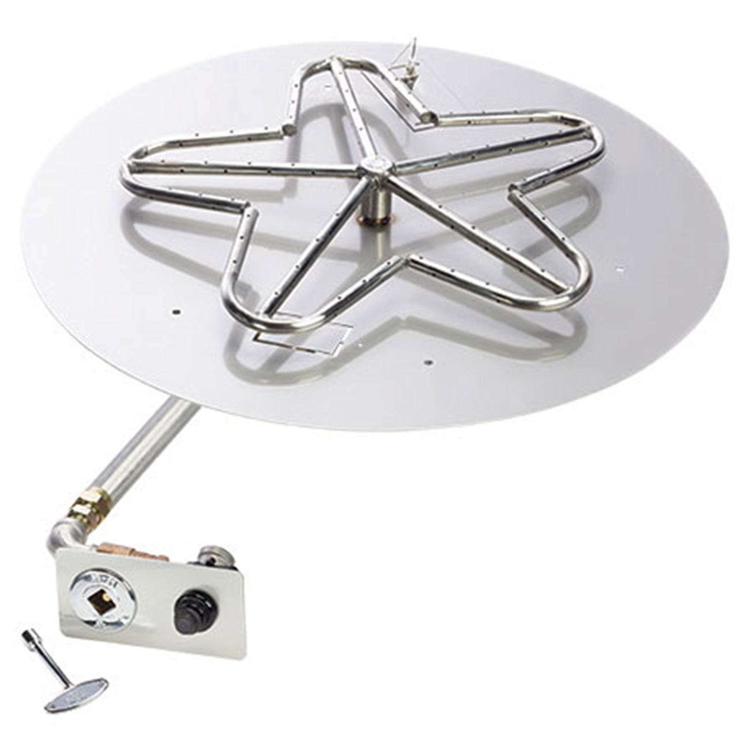 HPC Fire Spark Ignition Fire Pit Burner Kit, 24" Pan, Natural Gas