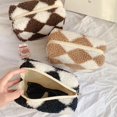 thumbnail image 5 of FaLX Makeup Bag Soft Plush Large Capacity Zipper Lady Travel Checkerboard Cosmetic Pouch for Travel, 5 of 8