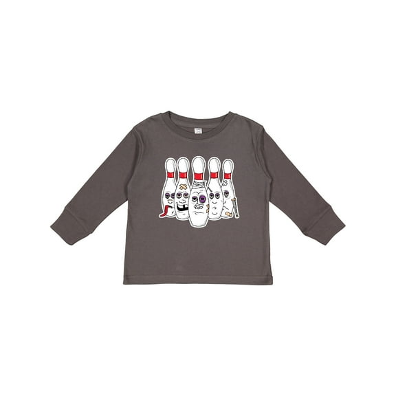 Inktastic Beat Up Bowling Pins Boys or Girls Long Sleeve Toddler T-Shirt