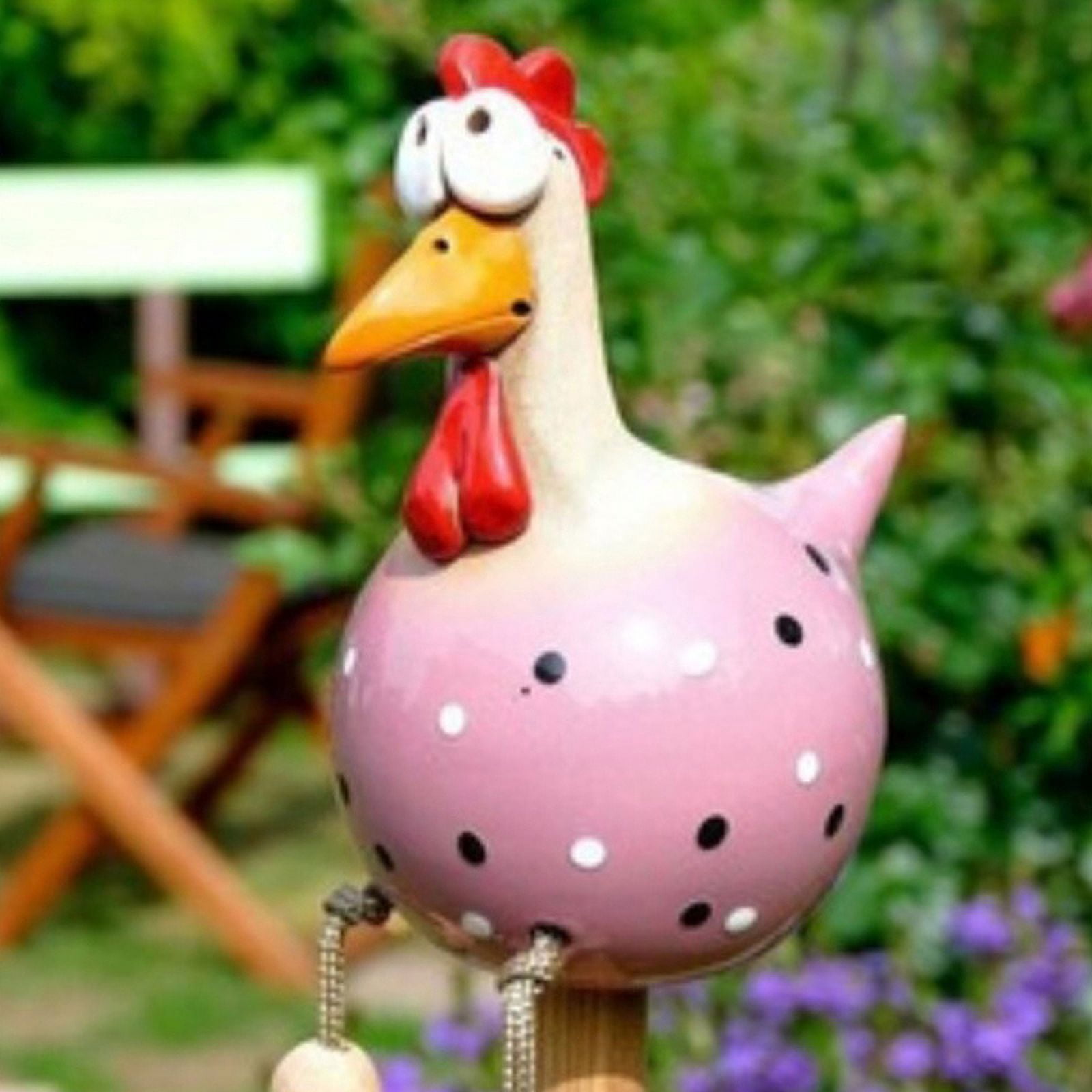 Funny Chicken Fence Decor Statues Home Garden Farm Yard Decorations Sculpture