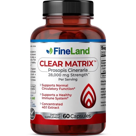 Fineland Vitamins Clear Matrix Prosopis Cineraria Capsules 60 Count