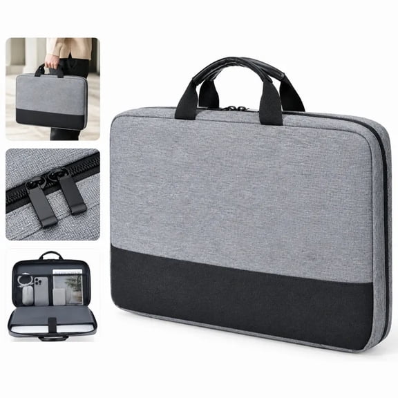 Laptop Sleeve 15.6 Inch, Water Resistant Carrying Case with Handle and Accessory Pocket, Portable Computer Bag for Work and Travel (Black)
