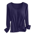 thumbnail image 1 of Built In Bra T Shirt For Womens Padded Long Sleeve Tops Active Blouses Soft Pajama Casual Shirts For Workout, 1 of 5