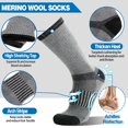 thumbnail image 3 of Calcetines de senderismo MOGGEI de lana merino para mujer y hombre, 5 pares, 3 of 7