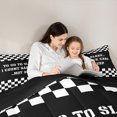 thumbnail image 5 of Homewish Car Theme Boy 3 Pieces Queen Comforter Set,Black White Ultra Soft Bedding Sets,Geometric Plaid Bedding Comforter Set,Luxury Bedroom Decor,Reversible, 5 of 8