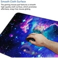 thumbnail image 2 of Large Extended Gaming Mouse Pad with Stitched Edges, (31.5X15.7In) Durable Non-Slip Natural Rubber Base, Waterproof Computer Keyboard Pad Mat for Esports Pros/Gamer/Desktop/Office/Home, Galactic Blue, 2 of 14