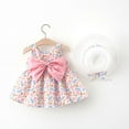 thumbnail image 2 of Fesfesfes Toddler Kids Dress Child Baby Girl Spring Bow Print Suspender Dress With Hat, 2 of 9