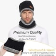 thumbnail image 3 of FZ FANTASTIC ZONE Men Women Winter Beanie Hat Scarf Set Warm Knit Hat Thick Fleece Lined Winter Cap Neck Warmer,Black, 3 of 6