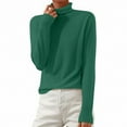thumbnail image 5 of Garbnen Women Turtleneck Sweater Mock Neck Fitted Long Sleeve Ribbed Shirts for Women Trendy Knitted Spring Winter Tunic Tops for Women, 5 of 5