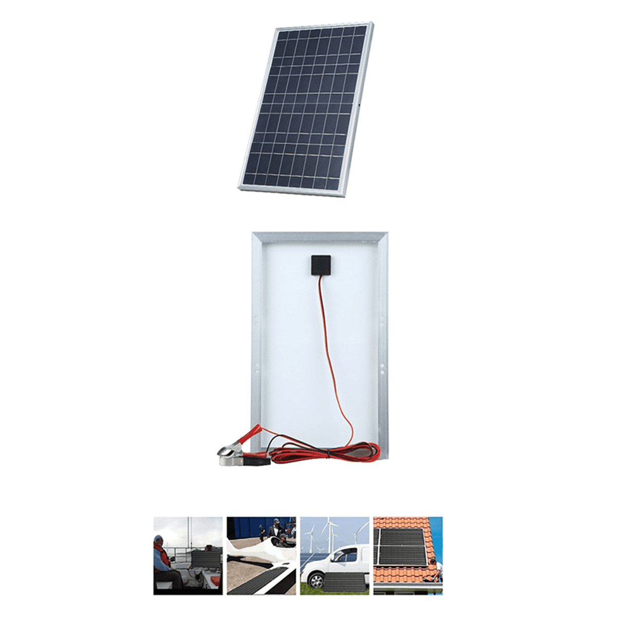 3X 12V Solar Panel Kit Complete 30W Power Portable Outdoor Rechargeable Solar Cell Generator for Home