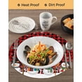 thumbnail image 3 of 13 Inch Round Placemats Set of 4, Red Buffalo Plaid Snowman Non Slip Heat Insulation PP Table Mats, Christmas Winter Snowflake Xmas Washable Place Mats for Kitchen Dining Party Table Decor, 3 of 7