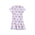 thumbnail image 4 of CCRFTGI Girls Polo Dress Size 7 Short Sleeve School Uniform Cute Bowknot Print Pleated Flare Skater Polo Dresses Summer Button-Down Collar Pique Polo Dress Purple 11-12 Years, 4 of 5