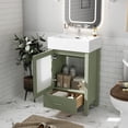 thumbnail image 2 of ENSHUI 20-Inch Green Bathroom Vanity with Ceramic Sink and Compact Storage, 2 of 13