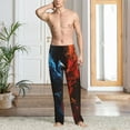 thumbnail image 2 of Naloa Red And Blue Fire Bird Pajama Pants Men, PJ Bottoms, Sleep & Lounge Pants-Small, 2 of 6