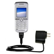 Gomadic Intelligent Compact AC Home Wall Charger suitable for the Sony Ericsson K300i - High output power with a convenient, foldable plug design - Us