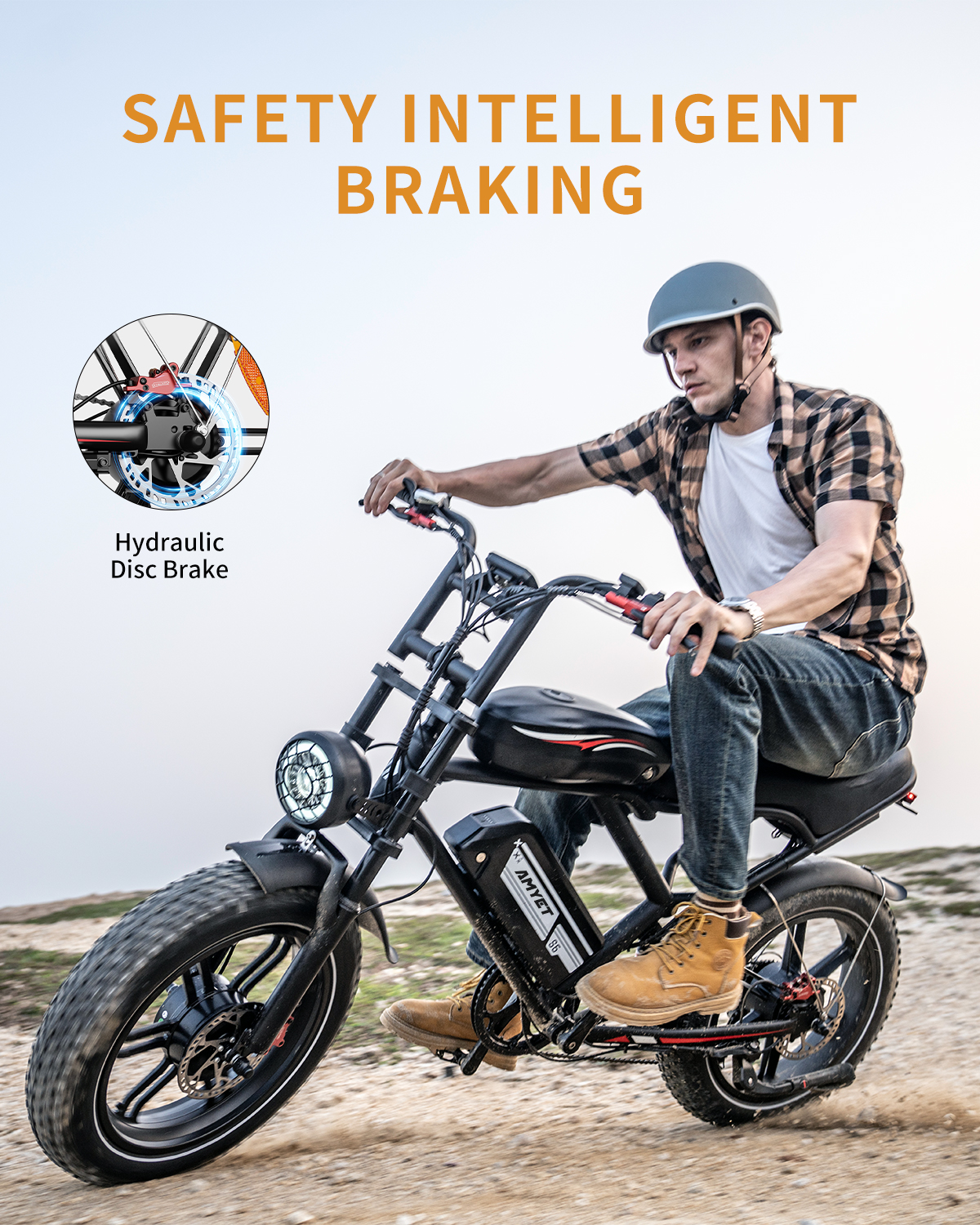 AMYET S6 Electric Bike for Adults Dual Moter Peak 3000W, 52V 50AH Removable Dual Battery, 140/75 Miles,32MPH Ebike, 20" Fat Tire Electric Motorcycle Bike