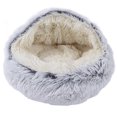 thumbnail image 2 of Lit de Chat Rond Doux Confortable en Peluche Sûr Réchauffement Rond Lit de Coussin pour Chien de Chat pour les Petits Animaux de Compagniegentleman Gris, 2 of 14