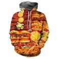 thumbnail image 4 of Sudadera con capucha con estampado 3D de hamburguesas y patatas fritas, moda informal, divertida, con patrón de comida rápida, sudaderas con capucha para hombre, manga larga, abrigo de gran tamaño, 4 of 4