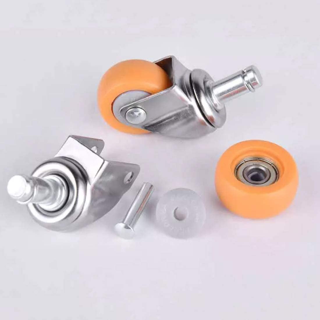 Gamvdout Plate Casters Office Chair Swivel Caster Wheels Replacement Universal Castors Wheels for Furniture Small Moving Caster Wheels Heavy Duty Trolley Wheels Castors 5Pcs Standard Stem 11x22mm (Gr