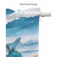 thumbnail image 5 of Blue Coastal Kitchen Valances for Windows Farmhouse Linen Window Valance Curtain for Living Room Window Treatment Sea Turtle Summer Beach Waves Nautical Valance Rod Pocket Topper Drape, 42 x 12 Inch, 5 of 6