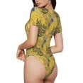 thumbnail image 3 of The Xecao White Wine Seamless Women's Crew Neck Body Suit, a short-sleeved bodysuit and basic swimsuit, both comfort and style for dating and daily life, 3 of 9