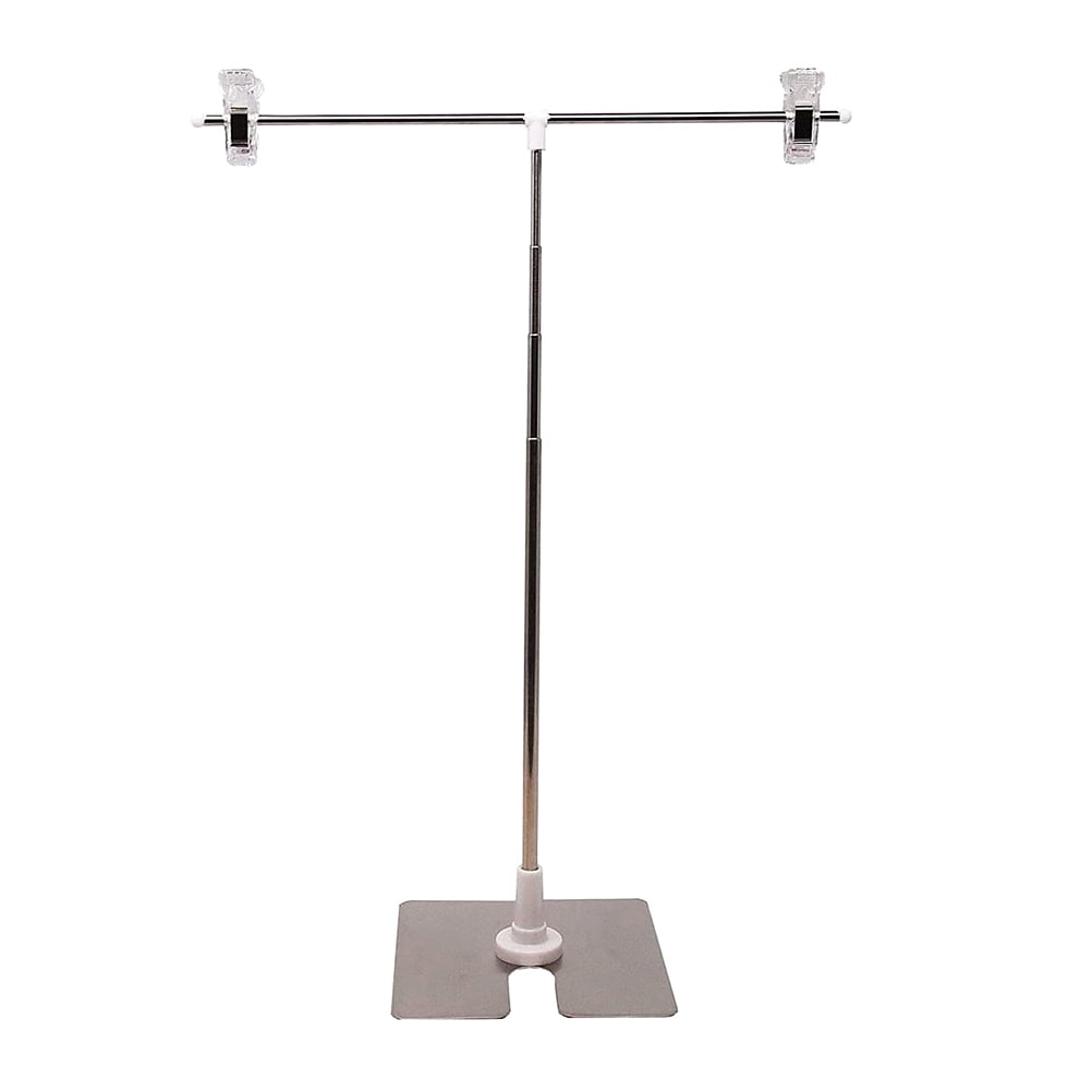 Ueetek Stainless Steel Display Stand T-shaped Height Adjustable Poster Stand (Silver), Adult Unisex, Size: 30X13.5CM