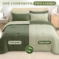 thumbnail image 5 of BDEUS 5 Pieces Comforter Set Twin/Twin-XL，Bed in A bag，All Seasons Bedding sets with Comforter,Fitted Sheet,Flat Sheet,Pillowcase & Shame，Olive green, 5 of 8