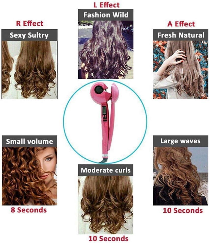 RKXQT Automatic Hair Curler LCD Digital Display Magic Anti-scalding Curlers Wave Hair Styling Tool Ceramic Heating Curling Iron