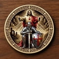 thumbnail image 3 of KOYPTL Steel Helm Knight Cross Challenge Coin | Chivalric Valor & Sacred Shield Medallion | Knights Templar Historical Token | Sacred Commemorative Gifts for Men Collectors,Historians,and Enthusiasts, 3 of 3