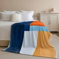 thumbnail image 3 of Flannel Fleece Throw Blanket Abstract Geometric Color Block Lightweight Soft Plush Blankets,Orange Blue Watercolor Cozy Warm Throw Blanket for Couch Sofa Bed Car Office All Season Use 40x50in, 3 of 9