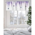 thumbnail image 5 of Curtain Valance for Windows,Watercolor Spring Purple Vineflowers Kitchen Valances Rod Pocket Short Curtains,Farm Butterflies Window Treatment Panel for Bedroom Bathroom 42x12in, 5 of 9