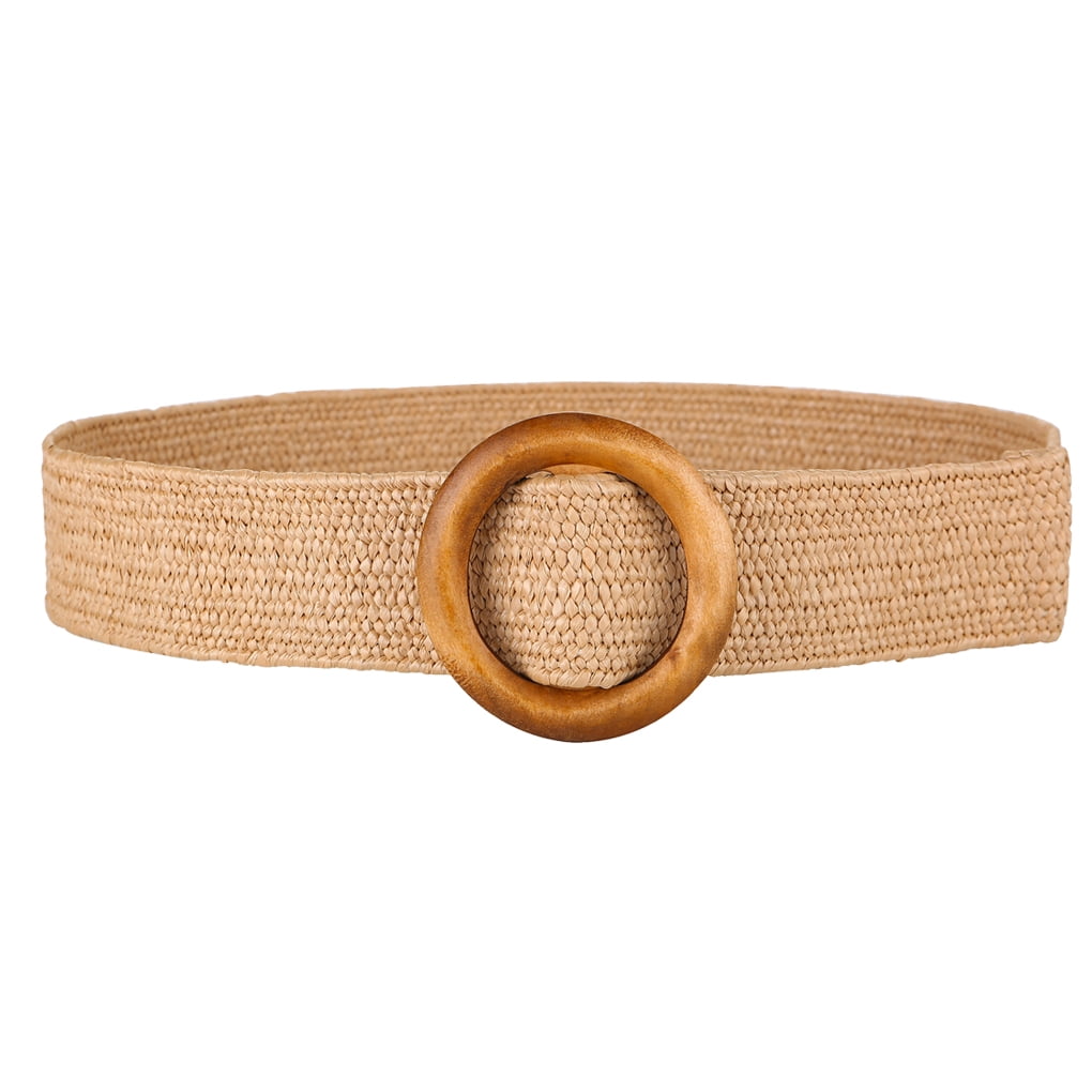 Buy Round Wooden Buckle Dress Belt 
