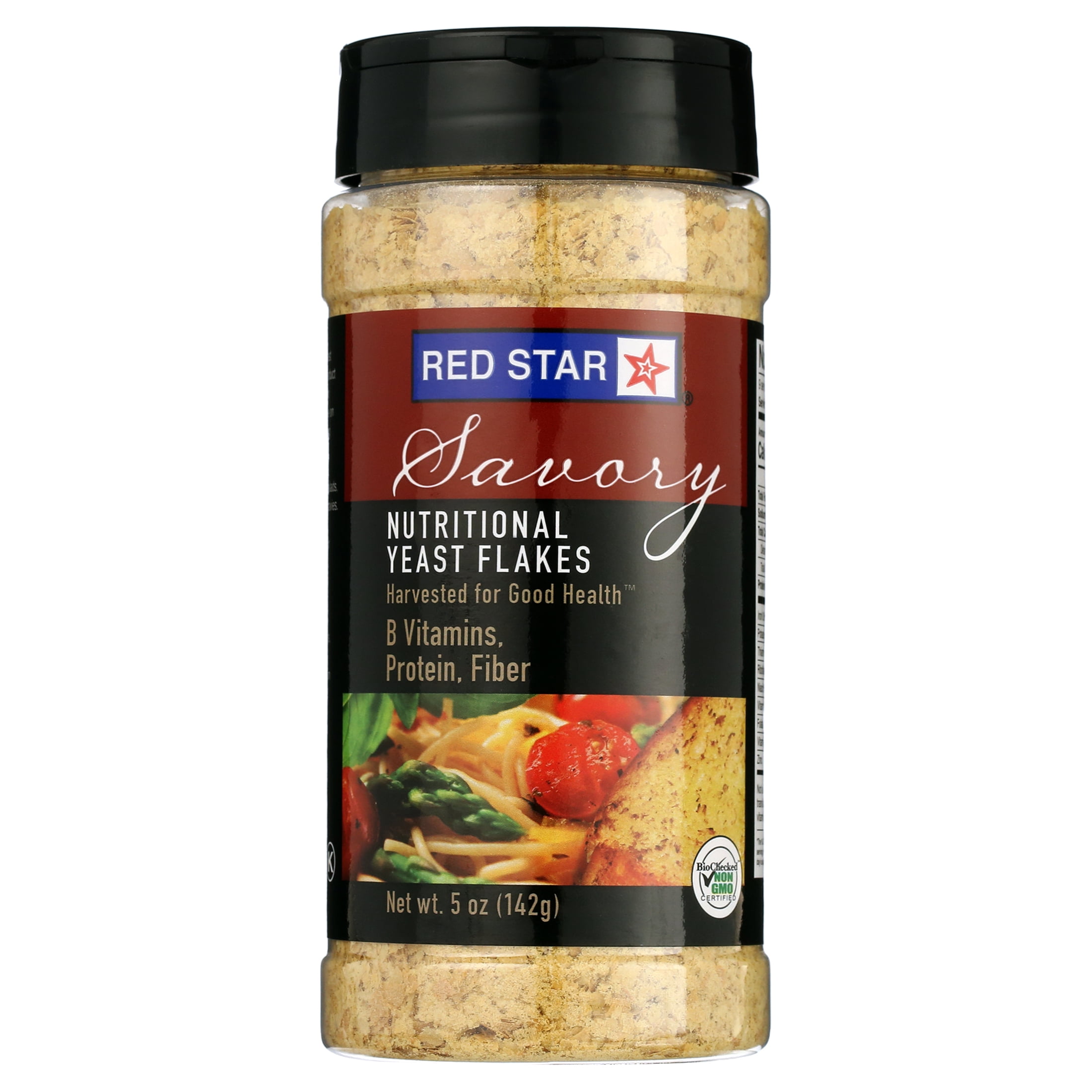 (6 pack) Red Star Savory Nutritional Yeast Flakes, 5 oz Shaker, Contains Soy