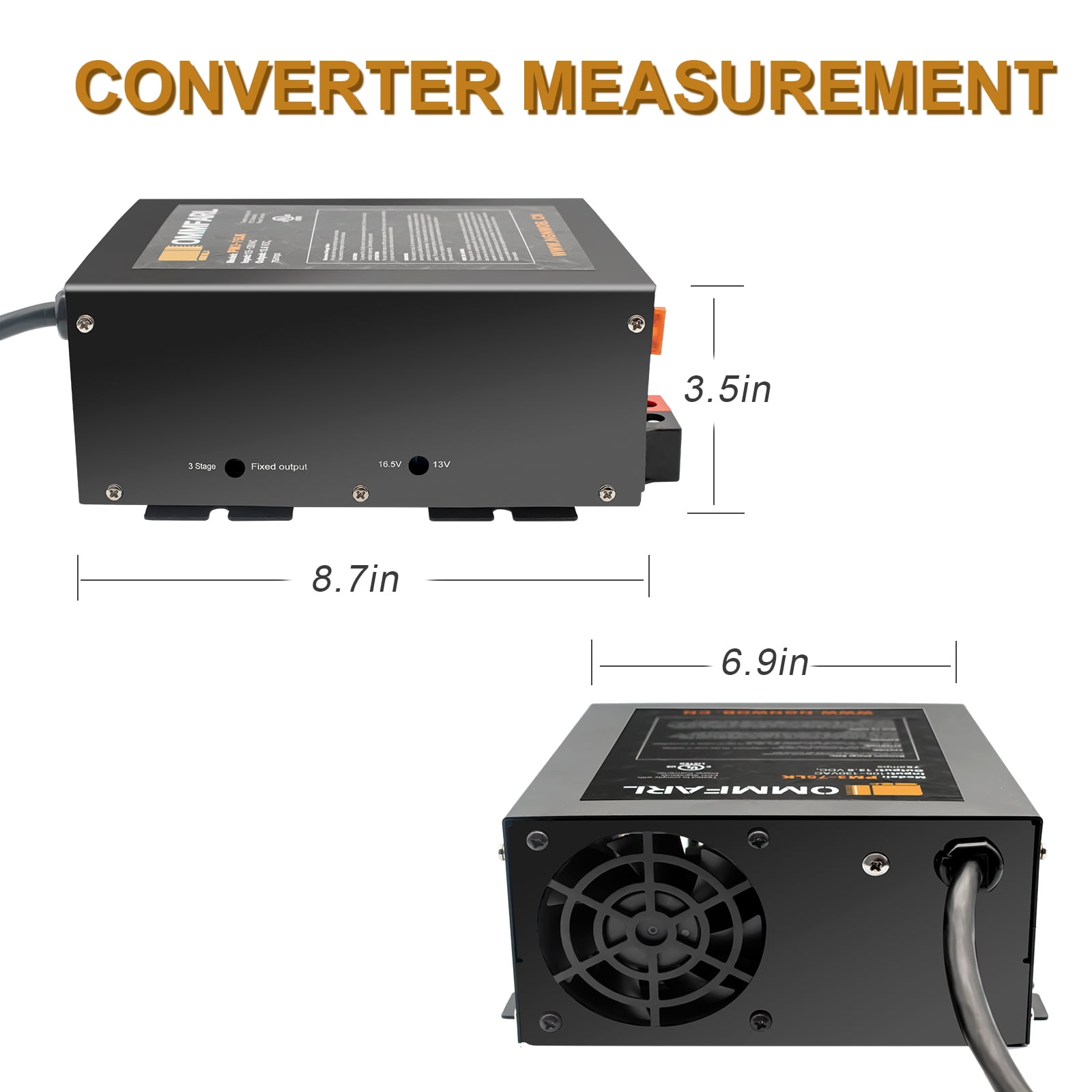 RV Converter Power Converter with Built-in 3 Stage Smart Battery Charger Power Supply-55 Amp