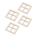 thumbnail image 3 of MERIGLARE 4 Pieces 1/12 Mini DIY Shutters 4 Pane Unpainted Wooden Windows Miniatures Woods, 3 of 9