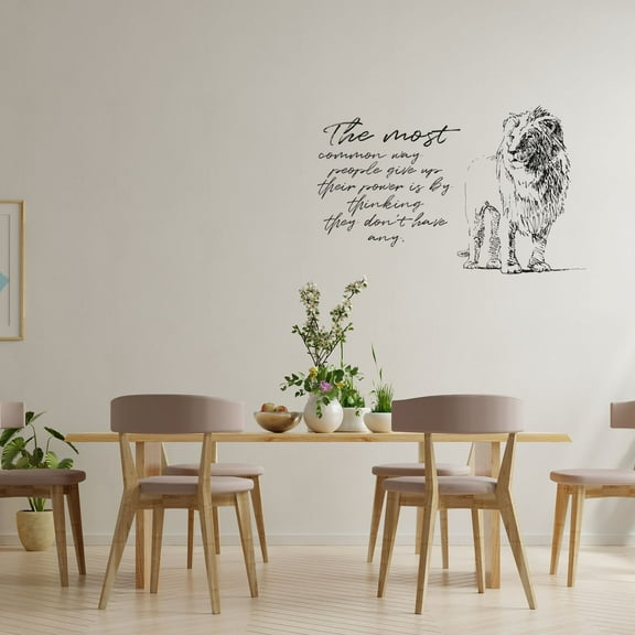 Power Lion Motivation Quote Animal Animals Life Quotes Wall Sticker Art Decal for Girls Boys Room Bedroom Nursery Kindergarten House Fun Home Decors Sticker Wall Art Vinyl Decoration Size (24x40 inch)