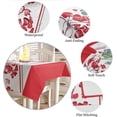 thumbnail image 5 of Red Flower Rectangle/Square/Round Waterproof Tablecloths 52x52 inch Spring Floral Summer Botanical Res Striped Polyester Table Cloth Table Cover Tabletop for Wedding Party Dinner, 5 of 5