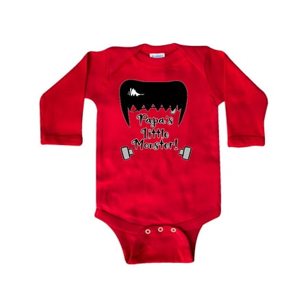 

Inktastic Halloween Papa s Little Monster Frankenstein Gift Baby Boy or Baby Girl Long Sleeve Bodysuit