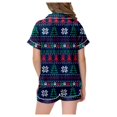 thumbnail image 3 of YOUSNH Ensemble de Pyjama de Noël Classique pour Enfants, Col Boutonné, Manches Courtes et Shorts, Violet 4-5 Ans, 3 of 5