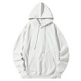 thumbnail image 3 of GHSOHS Oversized Couple Hoodies for Men Casual Long Sleeve Drawstring Hooded Sweatshirt Plus Size Unisex Jackets with Pockets (XL,White), 3 of 5