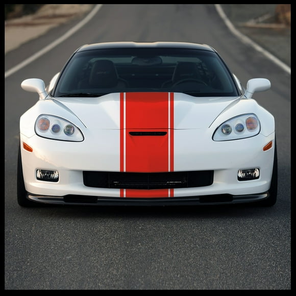 Sticker Connection | Racing Stripes | Hood Rally Vinyl Race Stripes | (12"x72", Red)